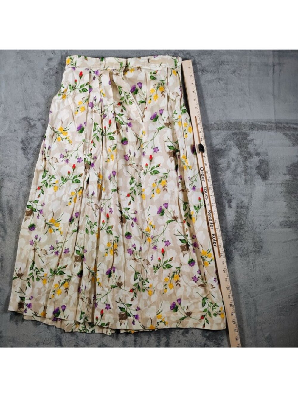 Vintage 1990s Evan-Picone Womens Floral Pleated 100% Rayon Maxi Skirt (Size 6) - Picture 6 of 7